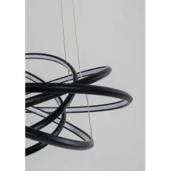 Suspension Saturn noir Ø72cm