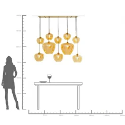 Suspension Sphere ambre 160cm