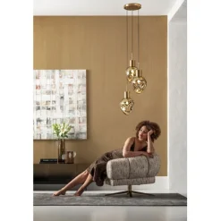 Suspension Supernova Amber Tre Ø45cm