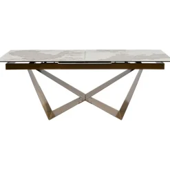 Table à rallonges Connesso laiton 200(+60)x90cm