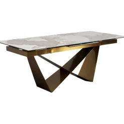 Table à rallonges Connesso laiton 200(+60)x90cm