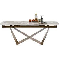 Table à rallonges Connesso laiton 200(+60)x90cm