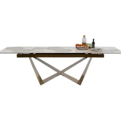Table à rallonges Connesso laiton 200(+60)x90cm