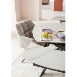 Table à rallonges Twist onyx 120(30+30)x90cm