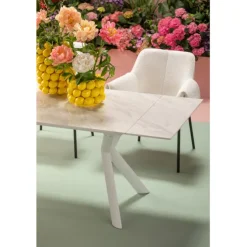 Table à rallonges Xenia blanc 140(+30+30)x80cm