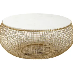 Table basse Cesta Marble doré Ø100cm