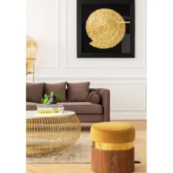 Table basse Cesta Marble doré Ø100cm