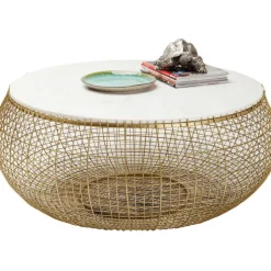 Table basse Cesta Marble doré Ø100cm