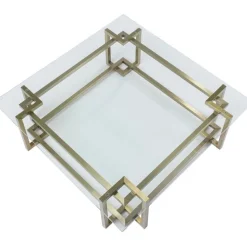 Table basse Clara doré 120x120cm