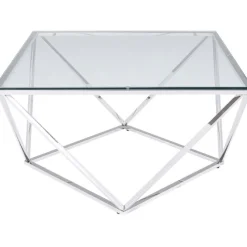 Table basse Cristallo Chrome 80x80cm