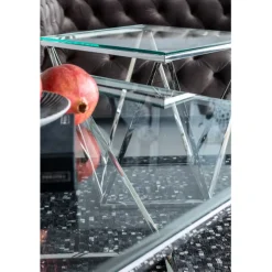 Table basse Cristallo Chrome 80x80cm