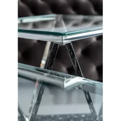 Table basse Cristallo Chrome 80x80cm