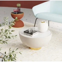 Table basse Endless Vegas blanc Ø71cm
