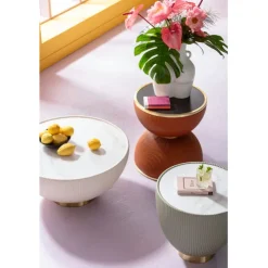 Table basse Endless Vegas blanc Ø71cm