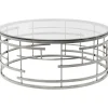 Table basse Jupiter argenté Ø100cm