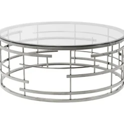Table basse Jupiter argenté Ø100cm