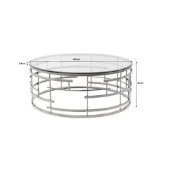 Table basse Jupiter argenté Ø100cm