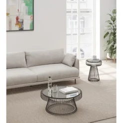 Table basse Lisboa noir Ø86cm