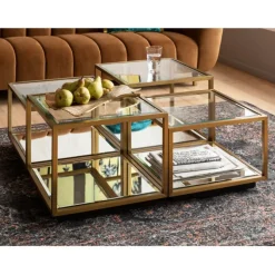 Table basse Luigi doré (jeu de 4)