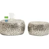 Table basse Pebbles Deluxe argenté (jeu de 2)