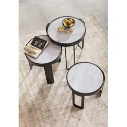 Table basse Perelli noir (3/set)
