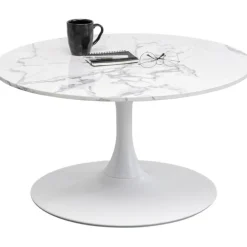 Table basse Schickeria Marbre blanc Ø80cm
