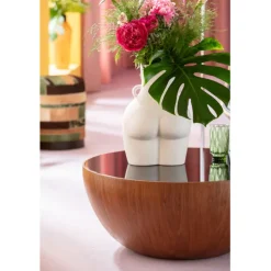 Table basse Tear Drops noyer Ø80cm
