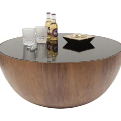 Table basse Tear Drops noyer Ø80cm