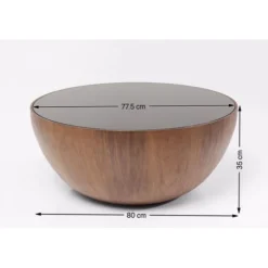 Table basse Tear Drops noyer Ø80cm