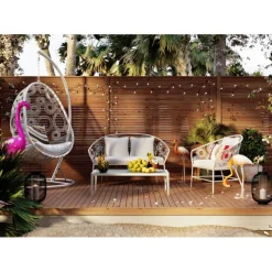 Table basse Tiki blanc