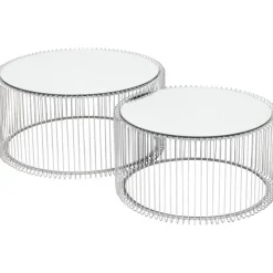 Table basse Wire argenté (2/Set)