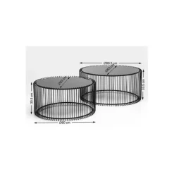 Table basse Wire argenté (2/Set)