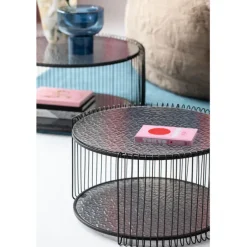 Table basse Wire Double Bubble Noir (2/Set)