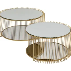 Table basse Wire Double laiton (2/Set)