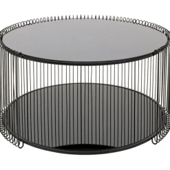 Table basse Wire Double noir Ø80cm