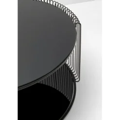 Table basse Wire Double noir Ø80cm