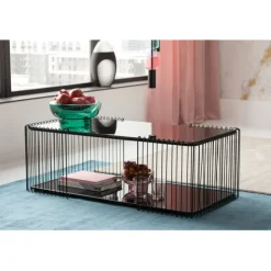 Table basse Wire Double noir 120x60cm