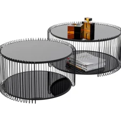 Table basse Wire Double noir (2/Set)