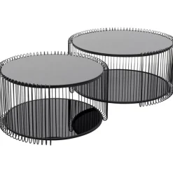 Table basse Wire Double noir (2/Set)