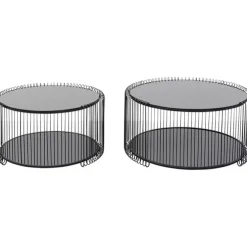 Table basse Wire Double noir (2/Set)
