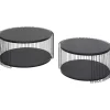 Table basse Wire Double noir bois (2/Set)