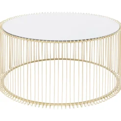 Table basse Wire Uno laiton Ø80cm