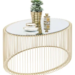 Table basse Wire Uno laiton 60x90cm