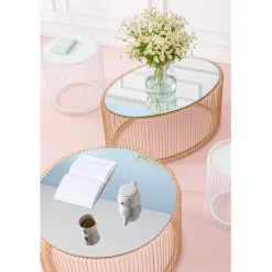 Table basse Wire Uno laiton 60x90cm
