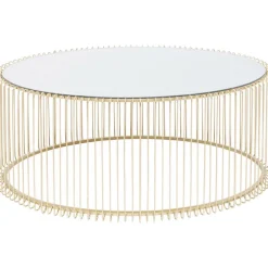 Table basse Wire Uno laiton 60x90cm