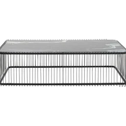 Table basse Wire verre marbre noir 145x70cm