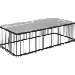 Table basse Wire verre marbre noir 145x70cm