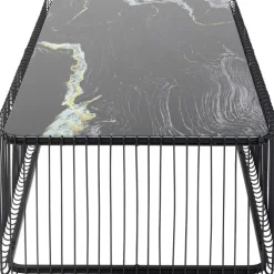 Table basse Wire verre marbre noir 145x70cm
