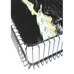 Table basse Wire verre marbre noir 145x70cm