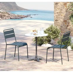 Table bistrot Kaffeehaus blanc Ø60